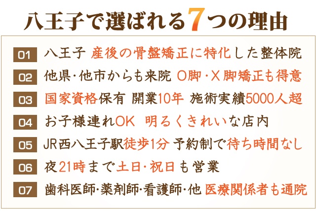 八王子で選ばれる7つの理由