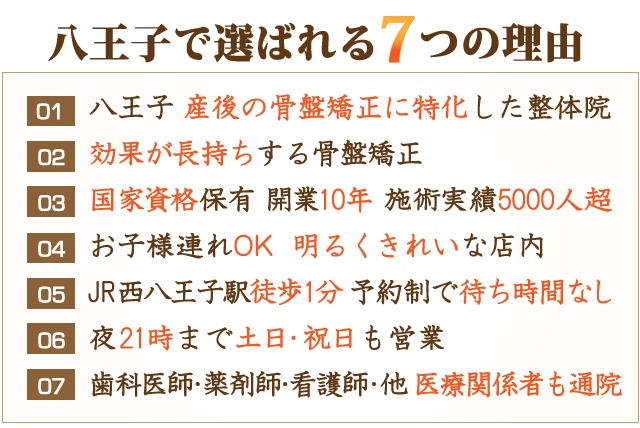 八王子で選ばれる7つの理由